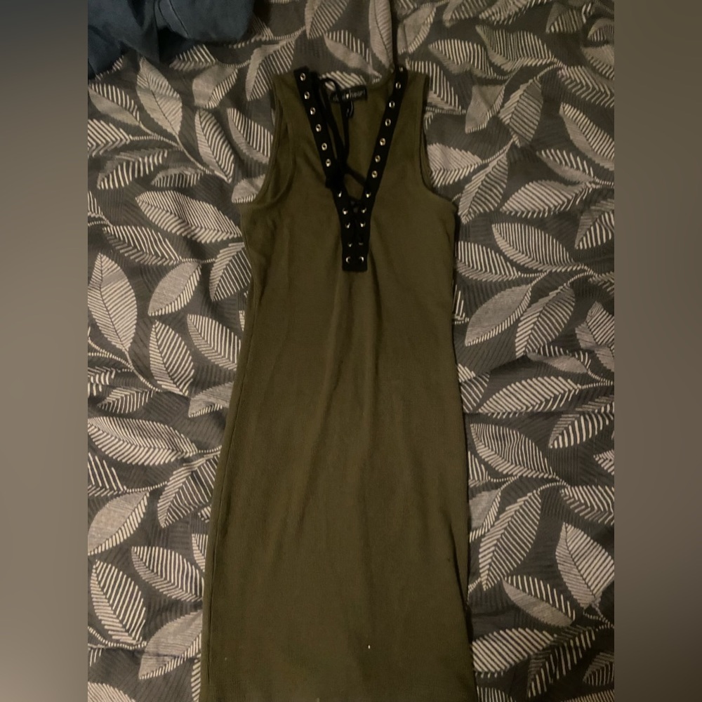 Green tight short dress